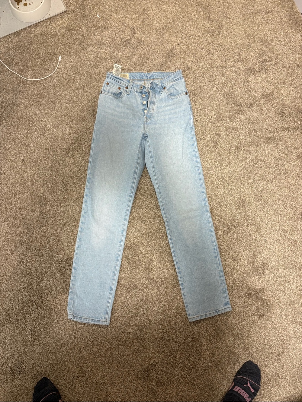 Levi's Light Blue High-Rise Button-Fly Jeans